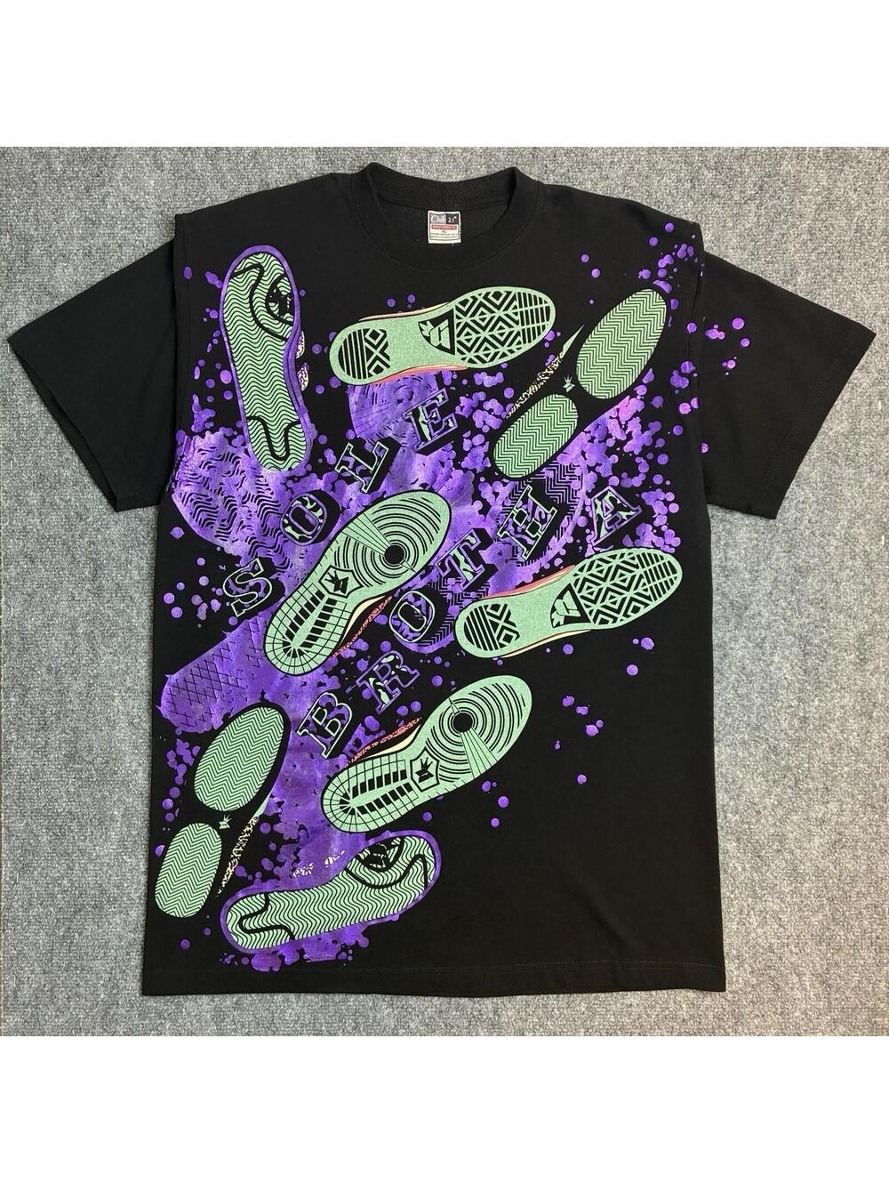 “sole Brotha” Y2K Style Foil Print Graphic T Shirt
